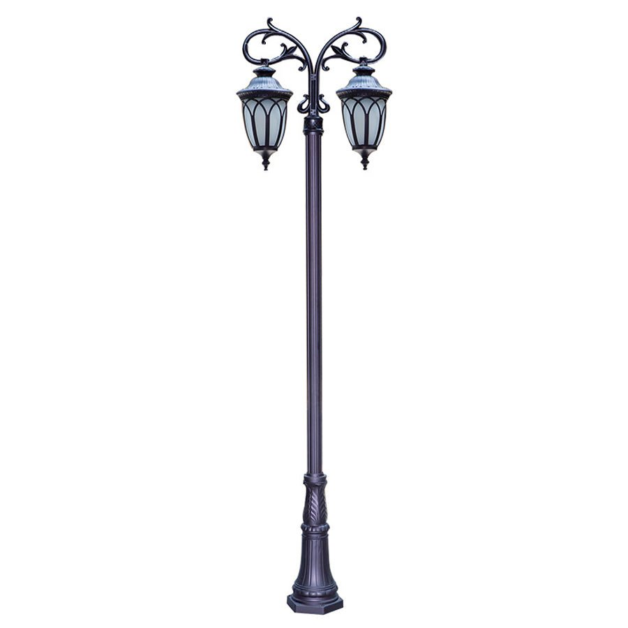2 Head 118'' Aluminum Waterproof LED Black European Style Street Lights - Lamp Outdoor