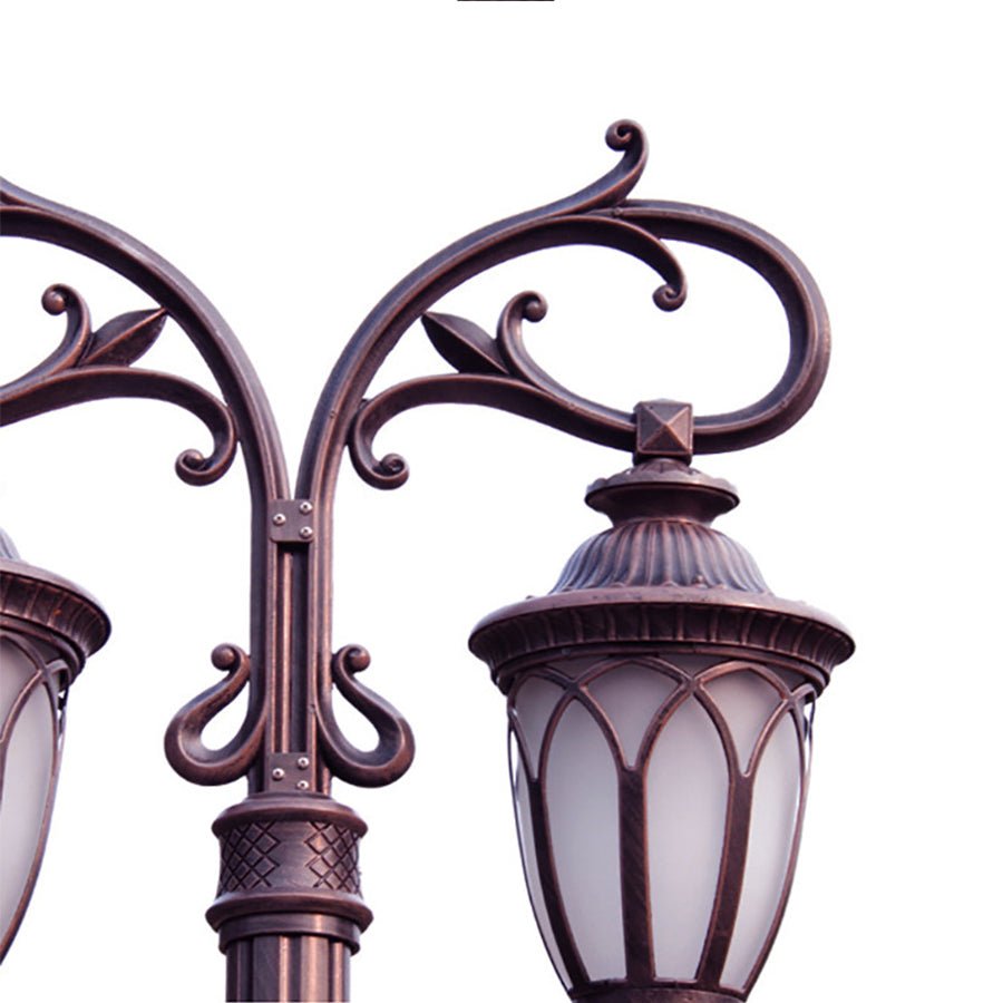 2 Head 118'' Aluminum Waterproof LED Black European Style Street Lights - Lamp Outdoor
