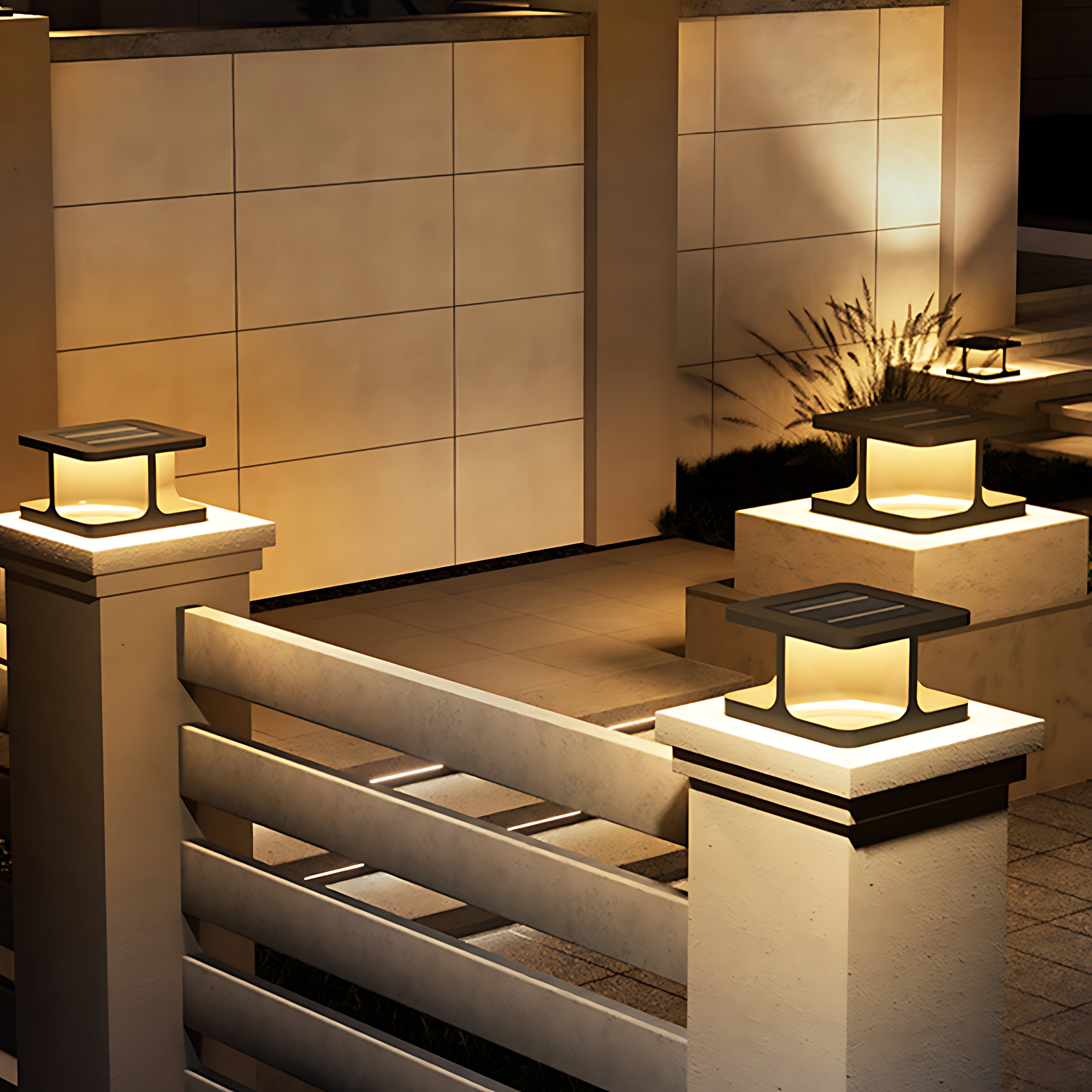Modern Square Pillar Lights Waterproof Stainless Steel Courtyard - Lamp Outdoor