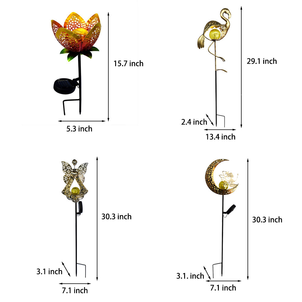 Mystical Moon & Sun Flame Iron Hollow Projector Solar Garden Light - Lamp Outdoor