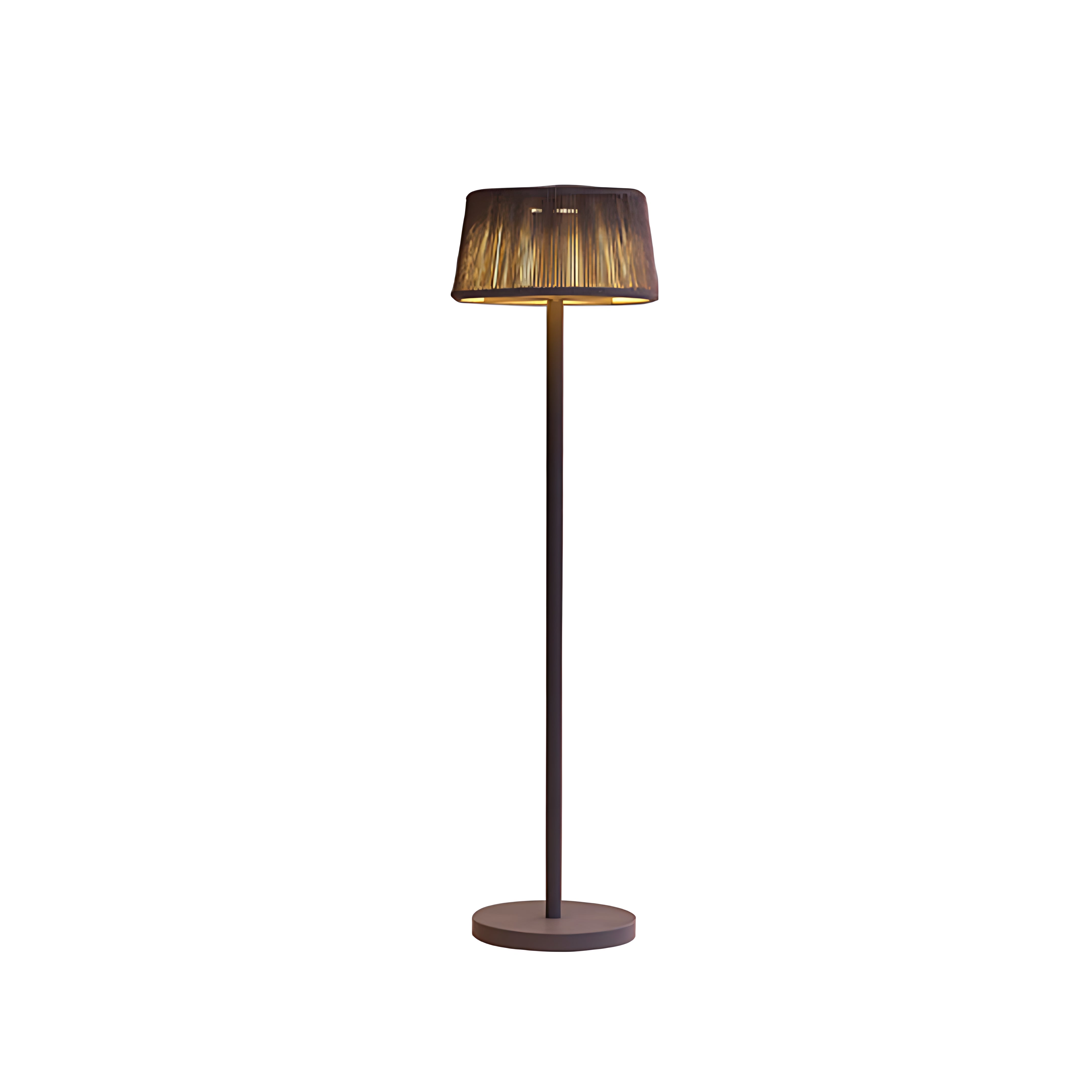 Waterproof Floor Lamp Mid Century Modern Woven Lampshade - Lamp Outdoor