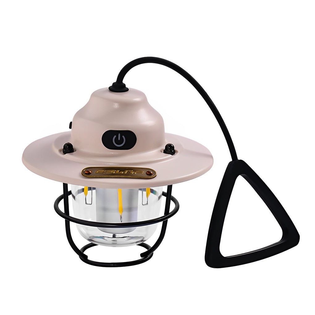 Round LED Waterproof USB Rechargeable Retro Outdoor Light Camping Lamp - Lamp Outdoor