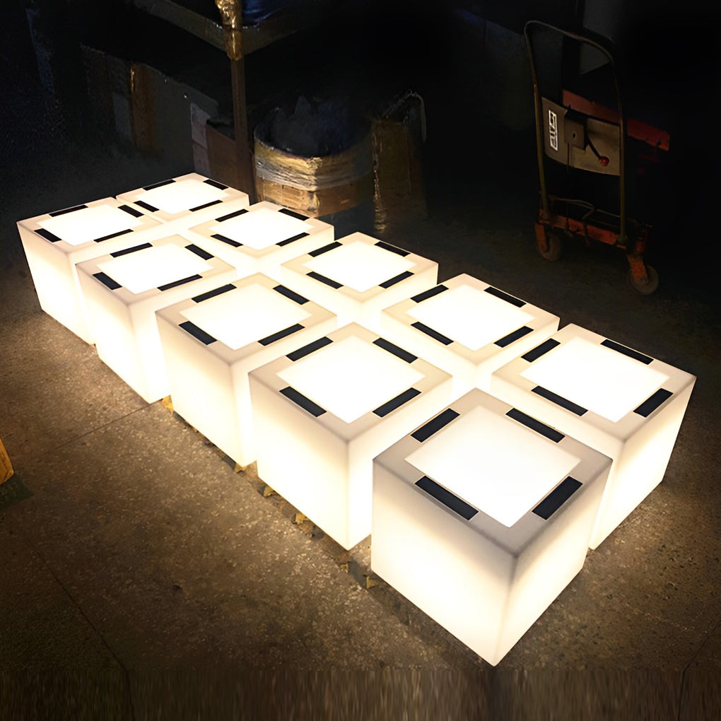Square Waterproof Multipurpose Intelligent LED Solar Flower Pot Lights - Lamp Outdoor