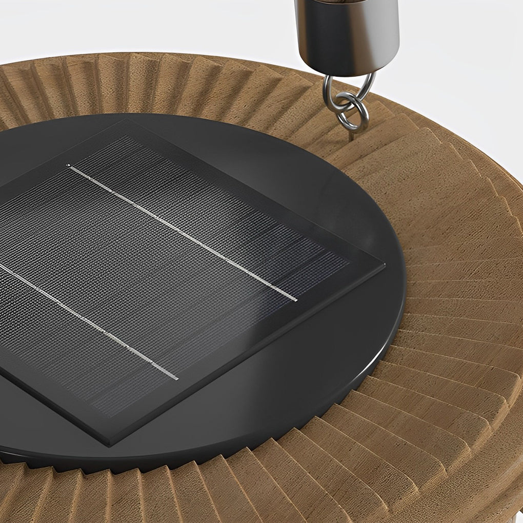 Portable Rattan Wood LED Waterproof Modern Solar Garden Lights Lawn Lamp - Lamp Outdoor