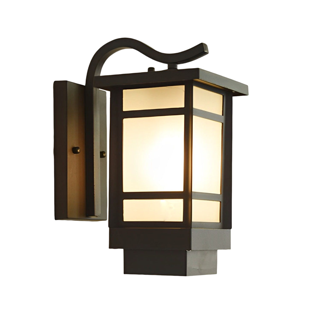 Vintage Waterproof LED Glass Matte Black Retro Wall Lamp Exterior Lights - Lamp Outdoor