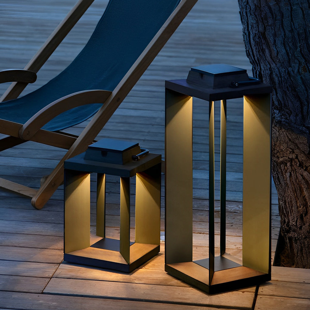 Portable Creative LED Waterproof Black Modern Solar Lawn Lamp Outdoor Lights - Lamp Outdoor