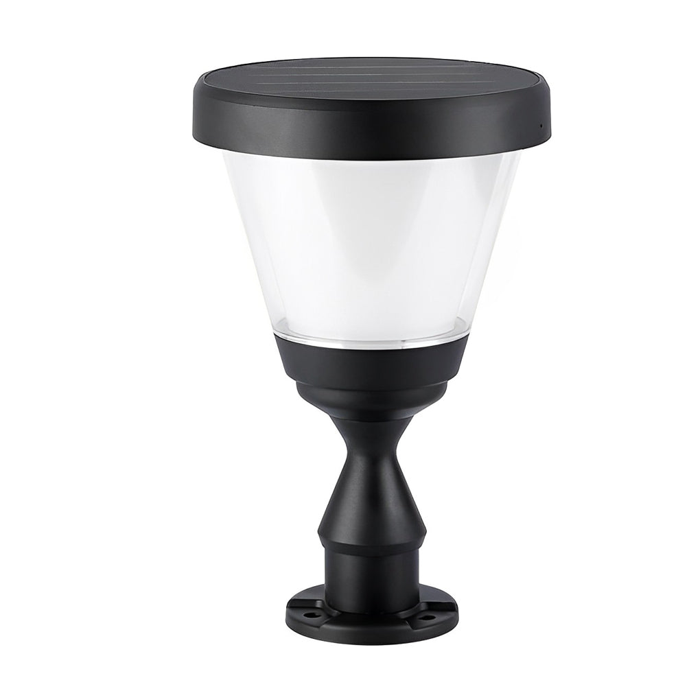 Waterproof LED Black Modern Solar Fence Post Cap Light Pillar Lights - Lamp Outdoor