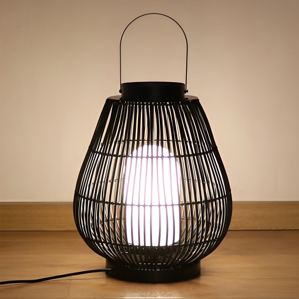 Portable Black Modern Iron Woven E27 Pillar Accent Outdoor Lantern - Lamp Outdoor