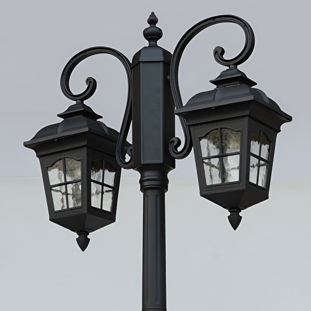 2 Lights Waterproof Black European Style Outdoor Pole Lights Public Lighting - Lamp Outdoor