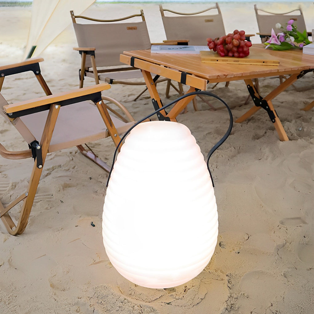 Waterproof Round LED Timing USB Rechargeable Portable Outdoor Lanterns - Lamp Outdoor