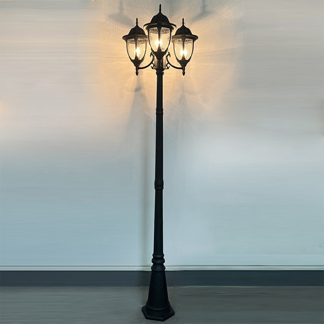 Three-Head Street Lamp Post Lights Waterproof Aluminum European-Style - Lamp Outdoor