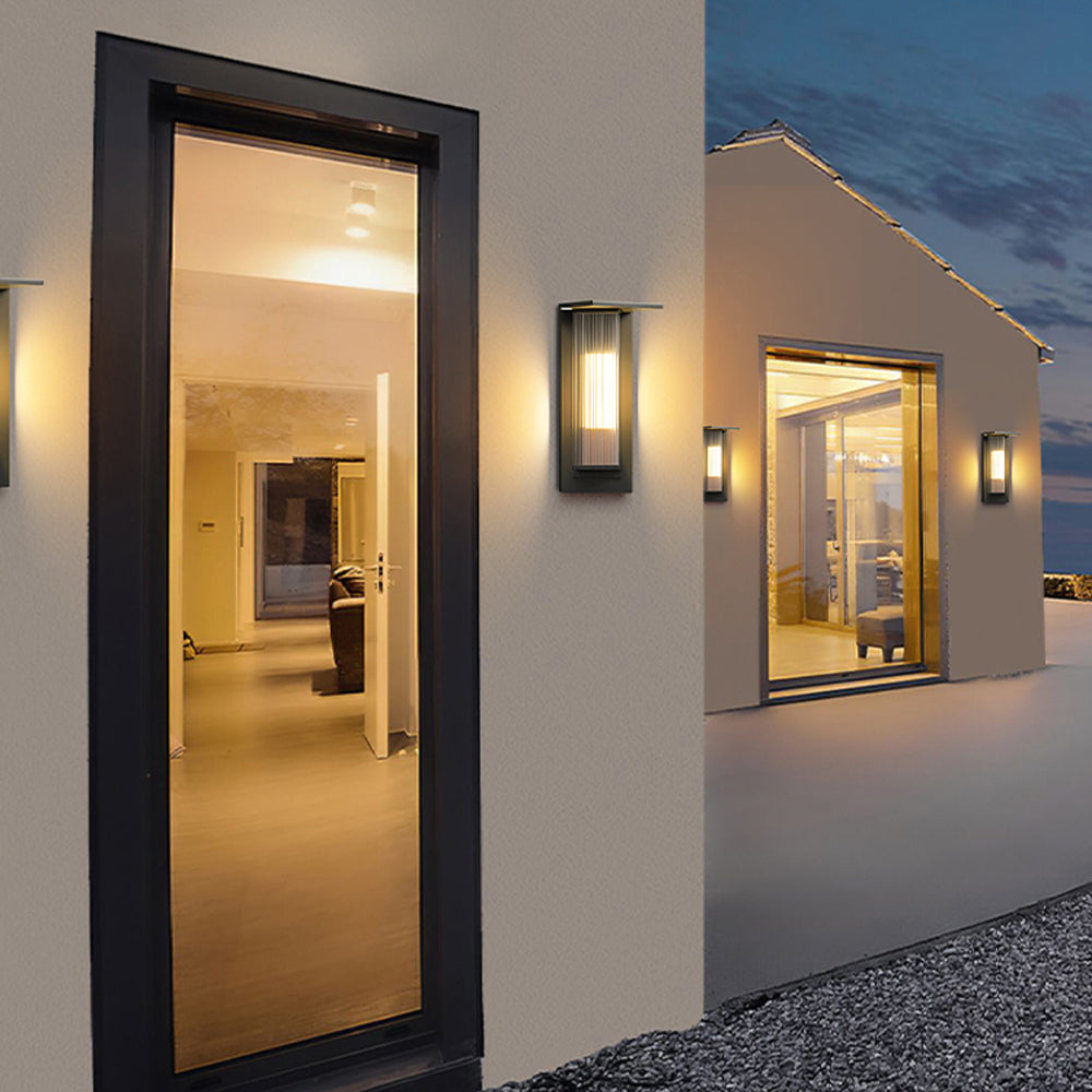 Ray Modern Rectangular Acrylic Outdoor Wall Lamp Transparent - Lamp Outdoor