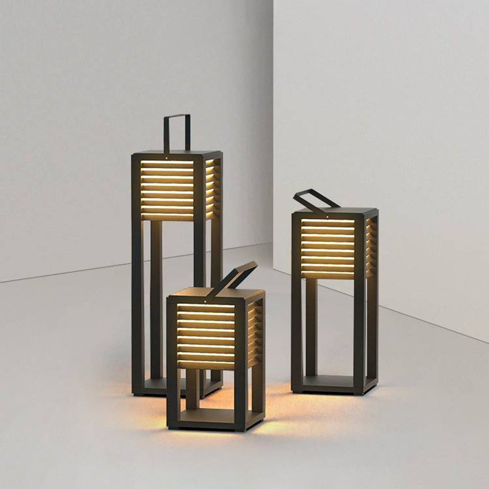 Ray Vintage Cuboid Metal Outdoor Floor Lamp - Lamp Outdoor