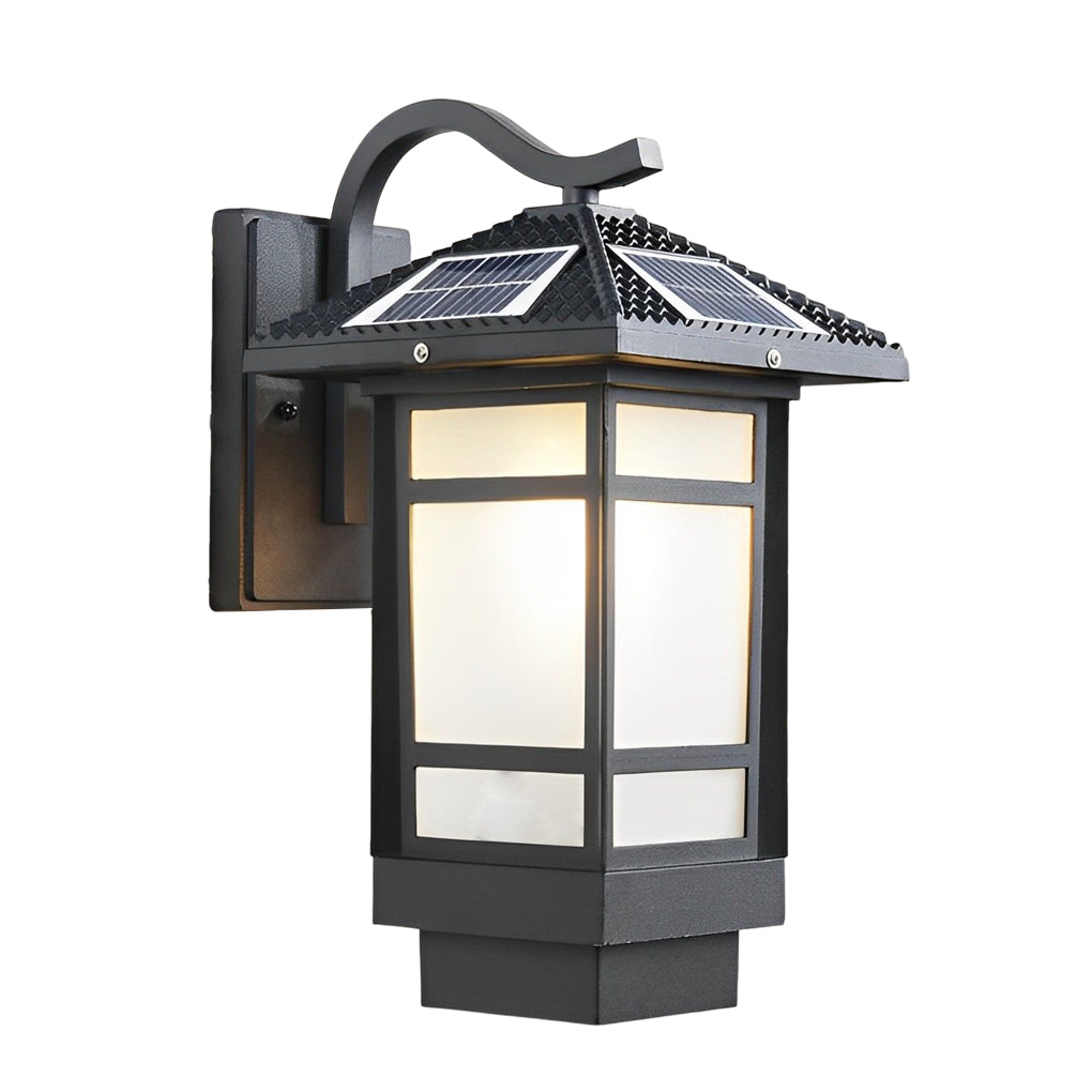 Vintage Waterproof LED Glass Matte Black Retro Wall Lamp Exterior Lights - Lamp Outdoor