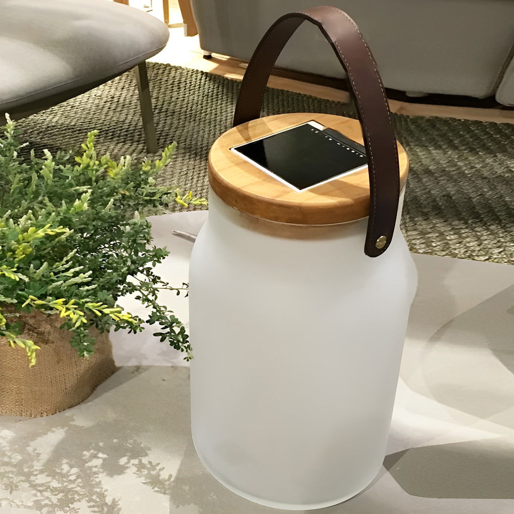 Bottle Jar Shape LED Waterproof White Modern Portable Solar Lawn Lights - Lamp Outdoor