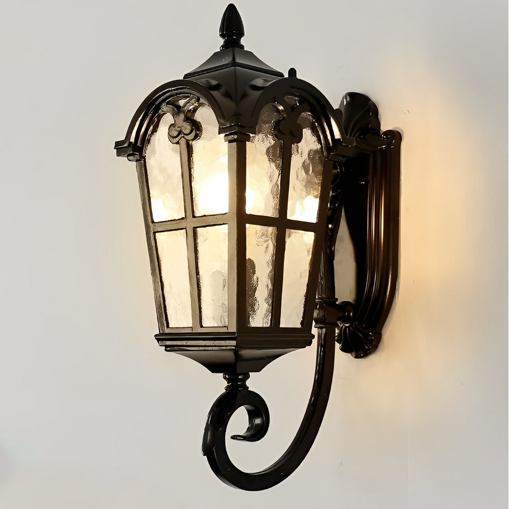 Vintage Glass Waterproof Black European-style Outdoor Wall Lamp Exterior Lights - Lamp Outdoor