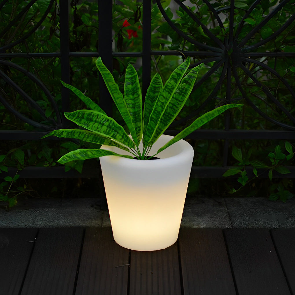Luminous Flowerpot Colorful Light Rechargeable Solar Outdoor Lights with Remote - Lamp Outdoor