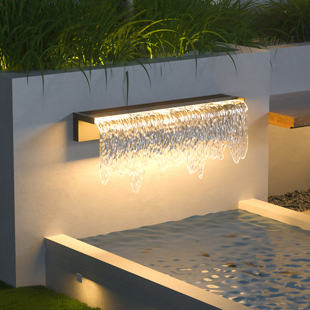 Arisha Modern Minimalist Metal Acrylic Solar Waterproof Outdoor Wall Lamp - Lamp Outdoor