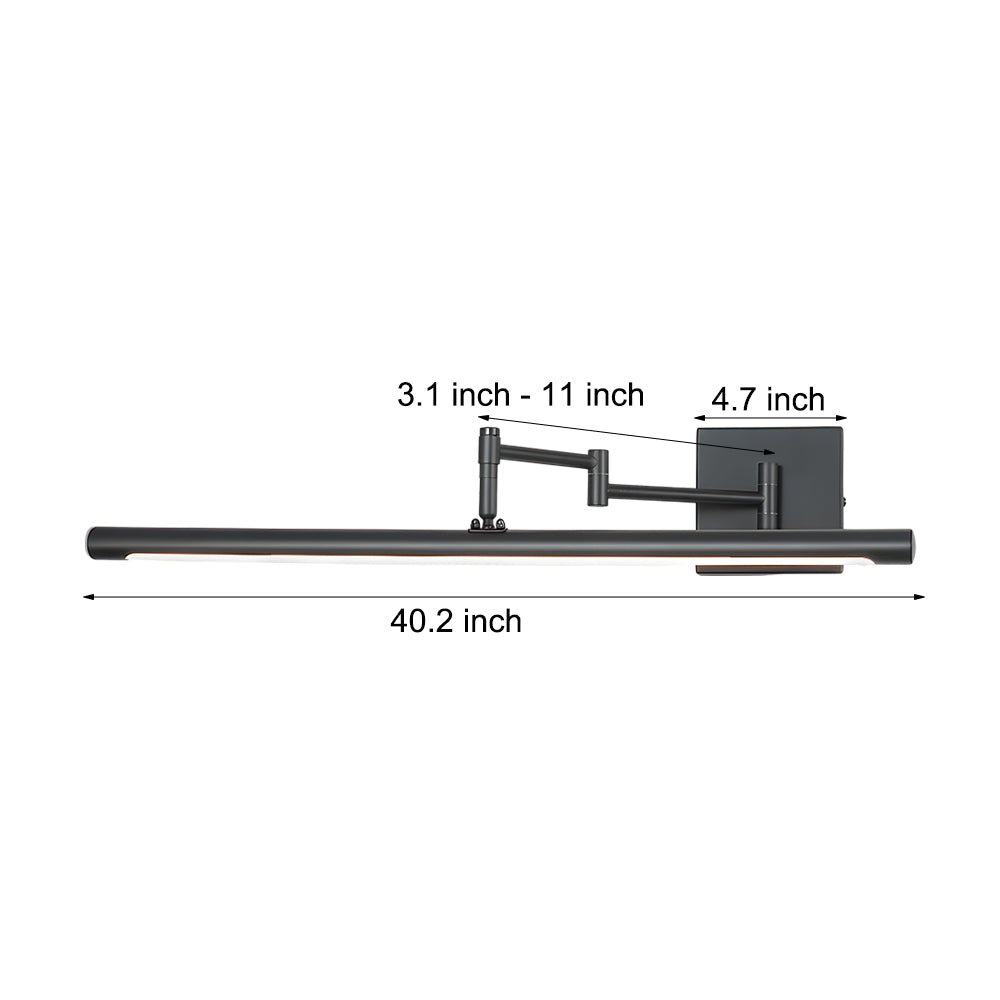 40'' Adjustable Swing Arm Bathroom Vanity Light with Matte Finish - Lamp Outdoor