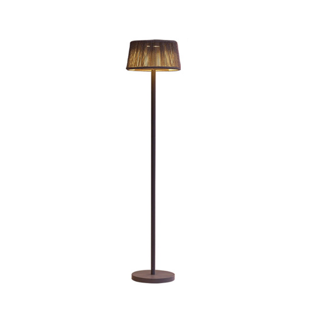 Waterproof Floor Lamp Mid Century Modern Woven Lampshade - Lamp Outdoor
