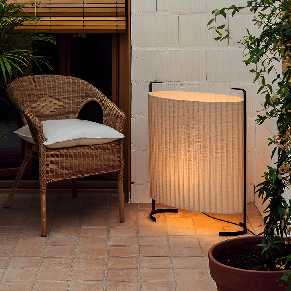 42 inch Modern Japanese-Style Fabric Outdoor Floor Lamp - Lamp Outdoor