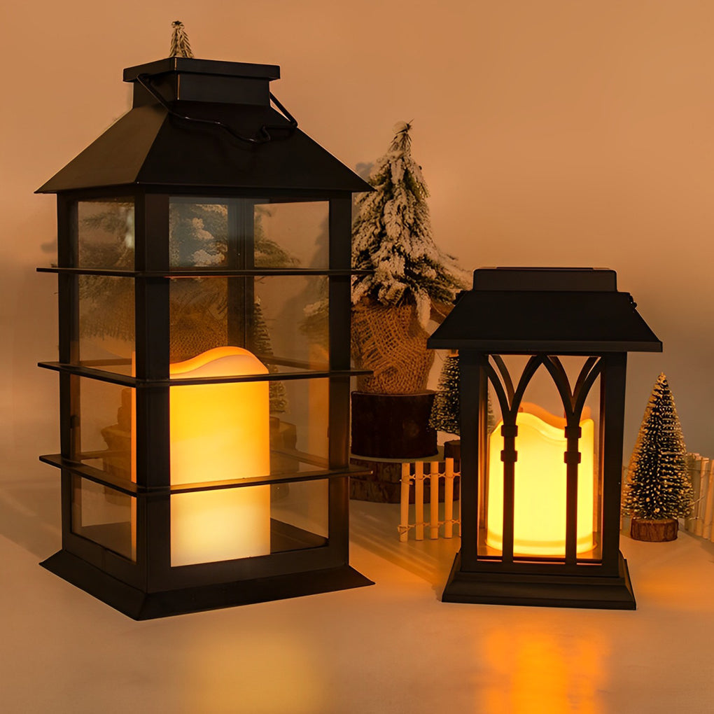 Portable Lantern Waterproof LED Intelligent Black Solar Outdoor Lights - Lamp Outdoor