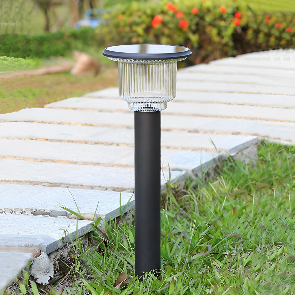 Modern Matte Black Solar LED Adjustable Brightness Outdoor Pathway Lighting - Lamp Outdoor