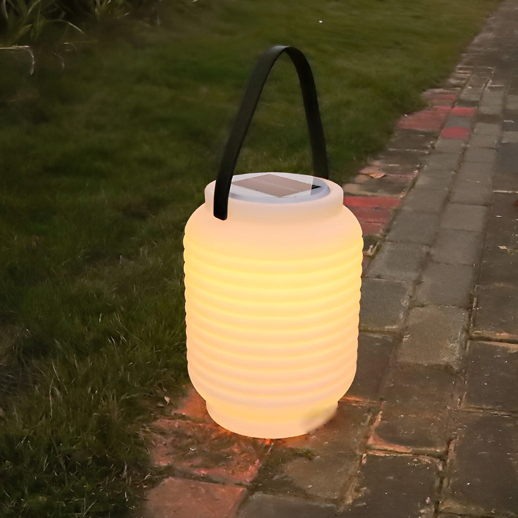 Portable Waterproof Cylinder LED White Solar Camping Lanterns Lights - Lamp Outdoor