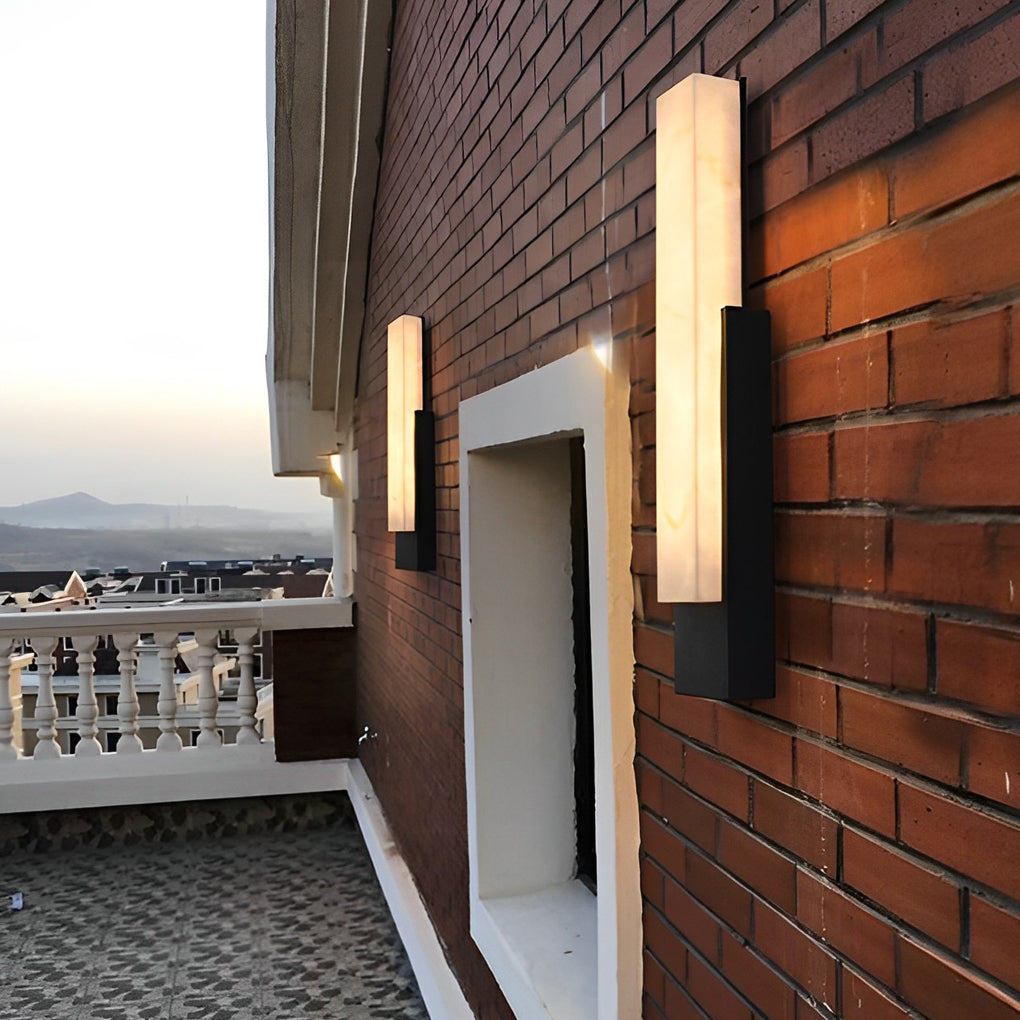 Waterproof Imitation Marble Shade LED Black Modern Outdoor Wall Light - Lamp Outdoor