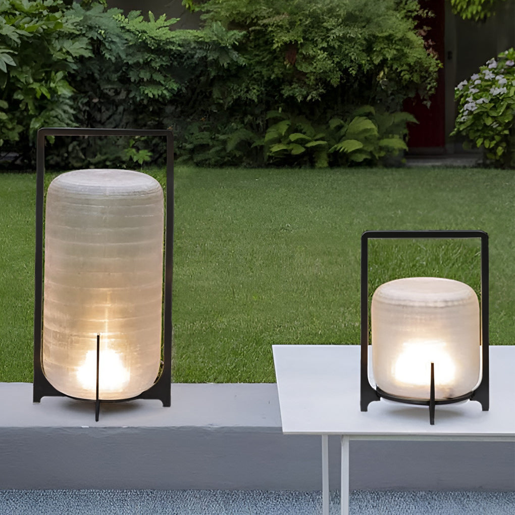 Portable Lantern Shaped Glass Waterproof LED Modern Outdoor Lights - Lamp Outdoor