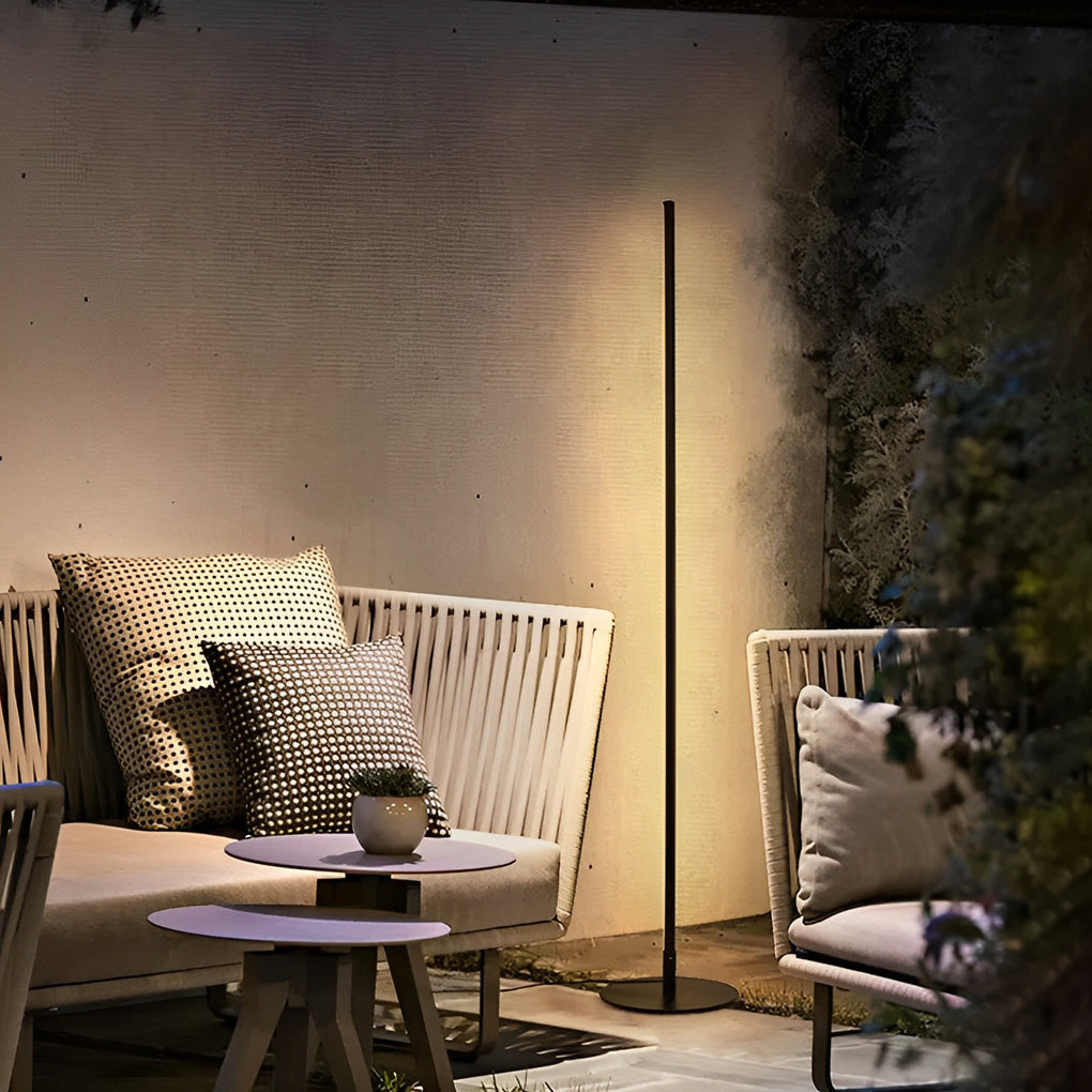 Waterproof Minimalist Outdoor LED Linear Lights Black Floor Lamp - Lamp Outdoor