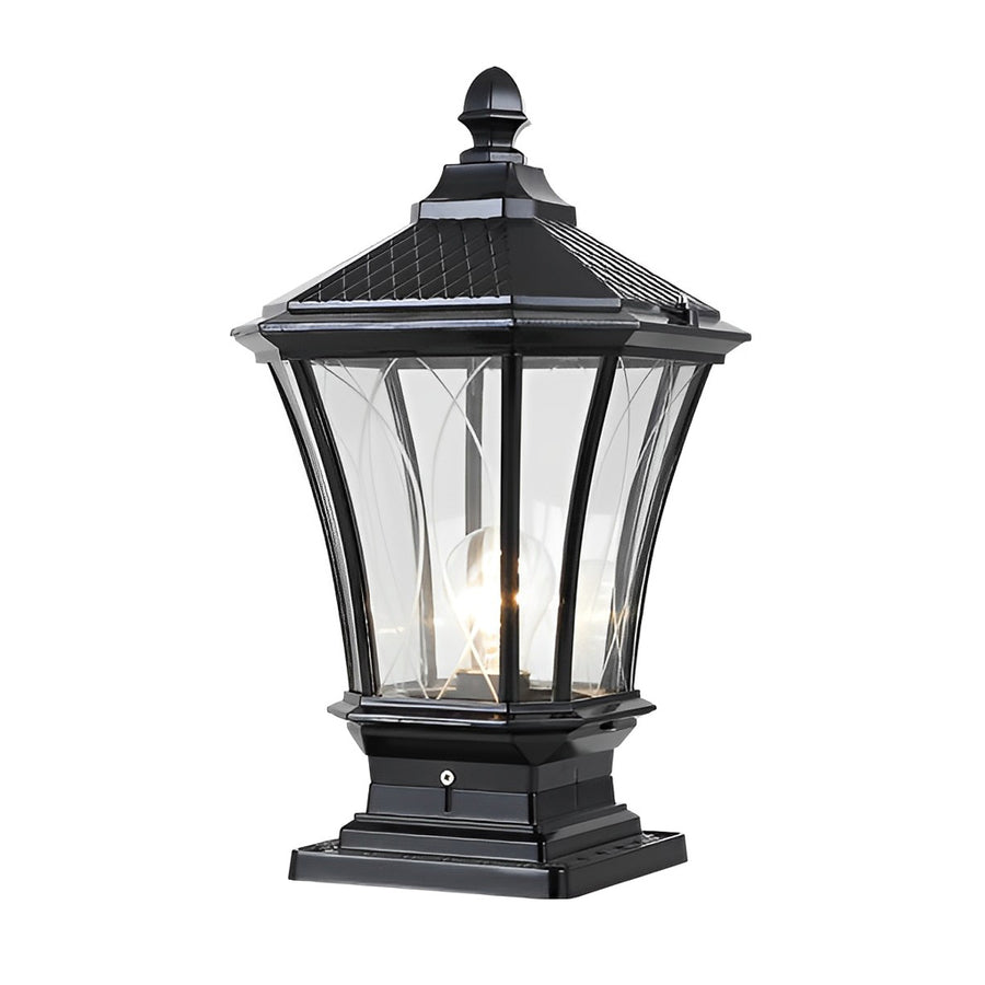 Vintage Waterproof LED Retro Solar Fence Post Lights With Remote Control - Lamp Outdoor