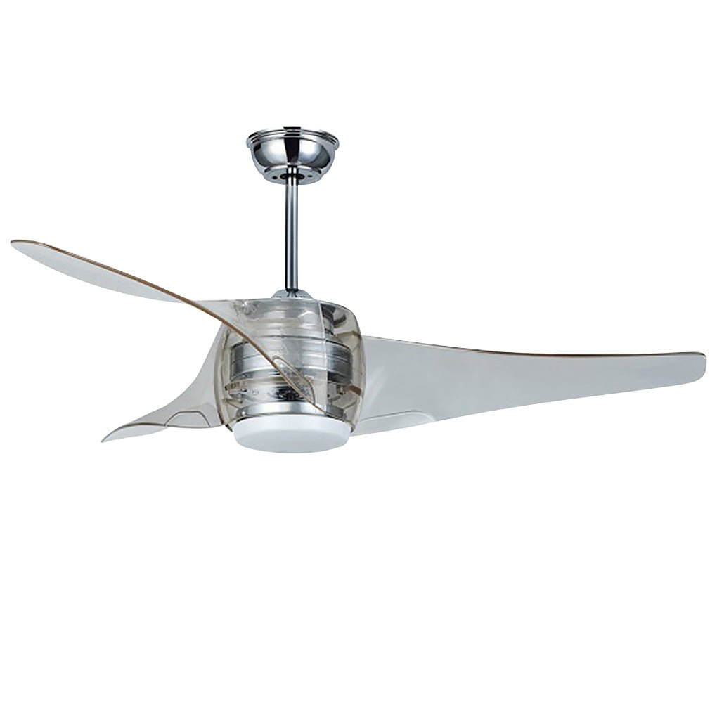52 Inches Minimalist LED Single Lamp Remote Control Integrated Ceiling Fan Chandelier - Lamp Outdoor