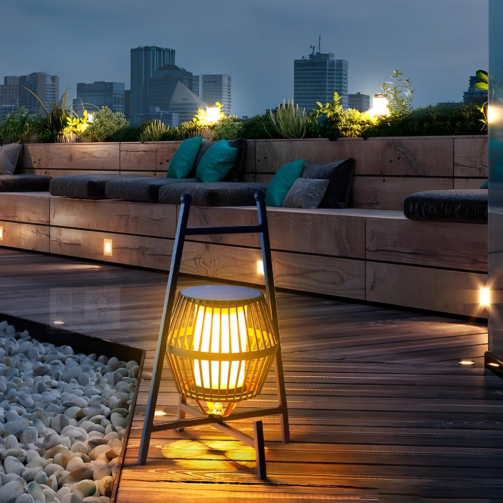 Portable Dimmable LED Black Modern Intelligent Solar Outdoor Lanterns - Lamp Outdoor