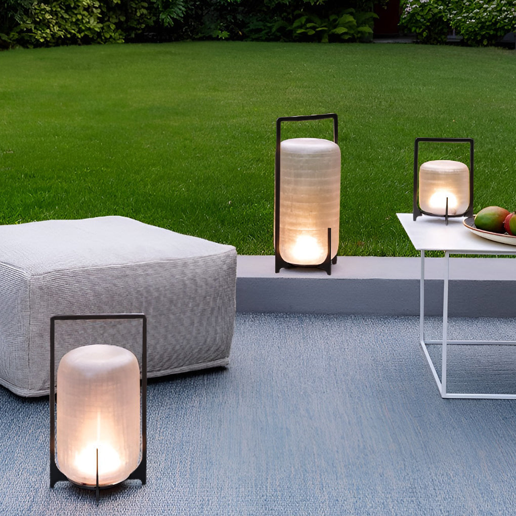 Portable Lantern Shaped Glass Waterproof LED Modern Outdoor Lights - Lamp Outdoor