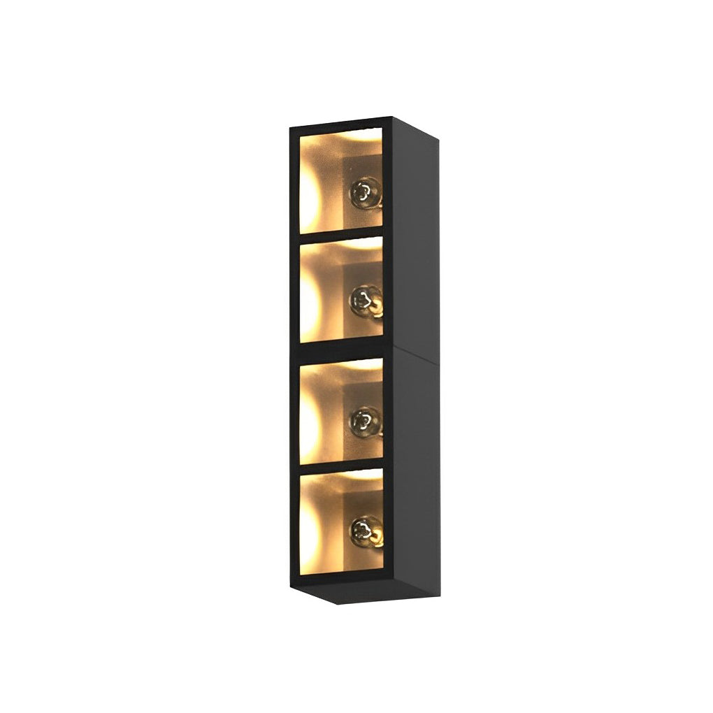 Waterproof Creative Square Combination LED Black Wall Lamp with Flowerpot - Lamp Outdoor