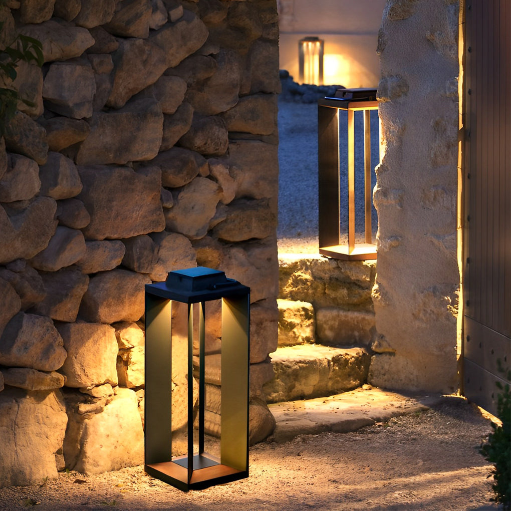Portable Creative LED Waterproof Black Modern Solar Lawn Lamp Outdoor Lights - Lamp Outdoor
