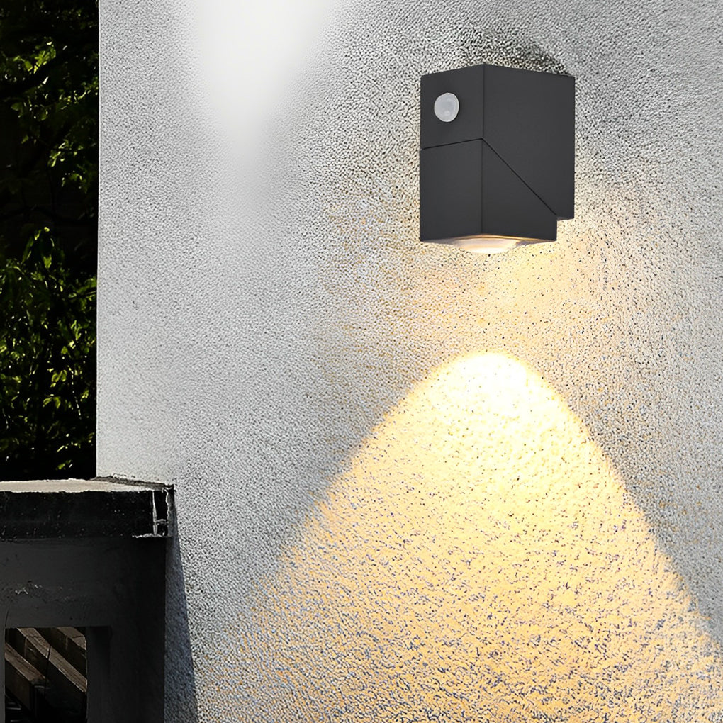 Adjustable Up and Down Light Motion Sensor Waterproof Black Wall Lamp - Lamp Outdoor