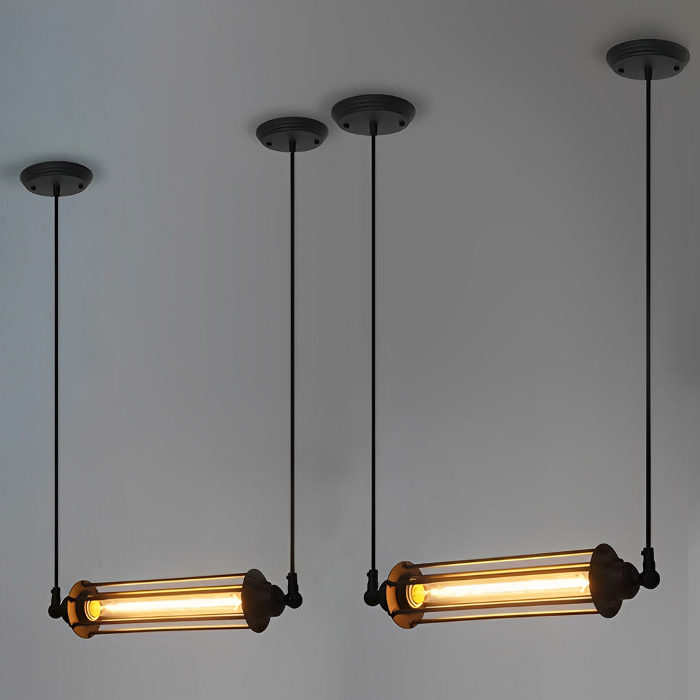 Retro Iron Energy-saving LED Black Industrial Style Pendant Light Fixture - Lamp Outdoor