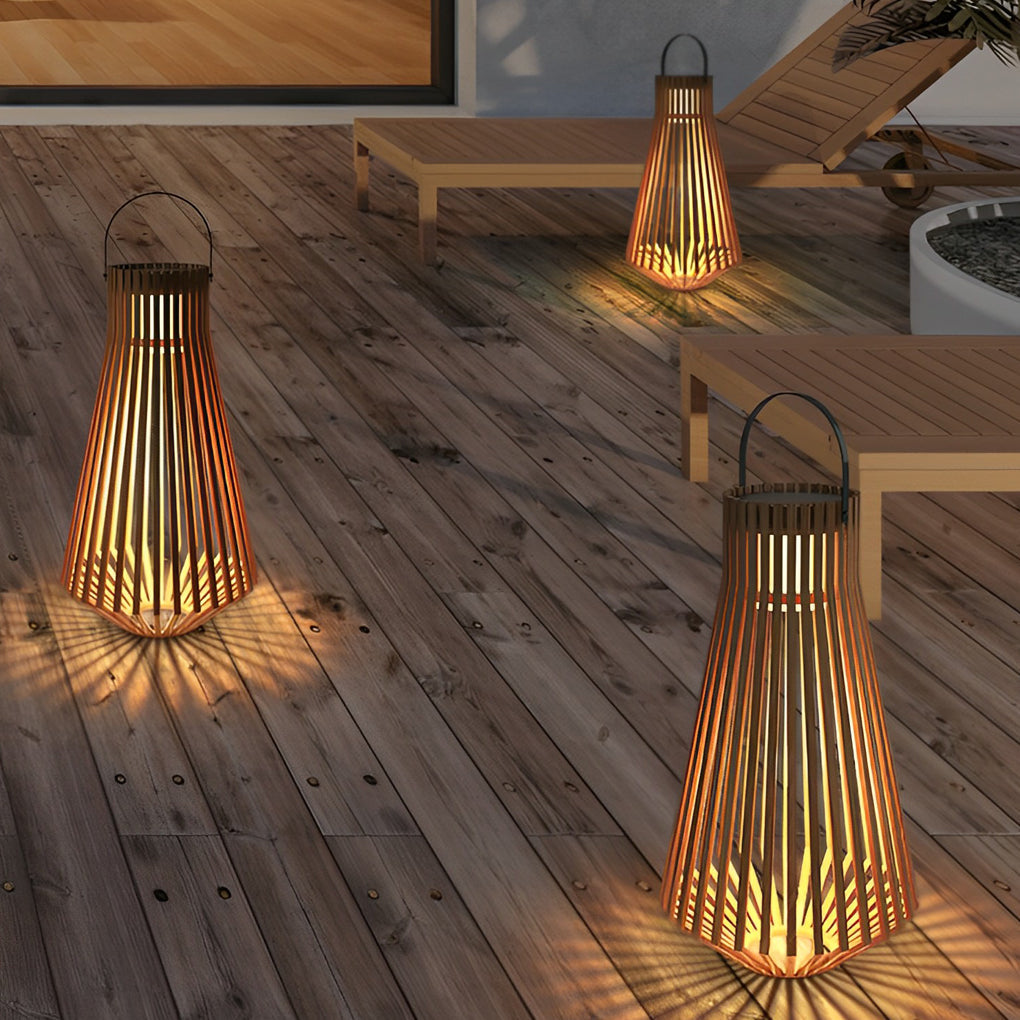 Adjustable Portable Wood LED Waterproof Modern Solar Garden Lights - Lamp Outdoor