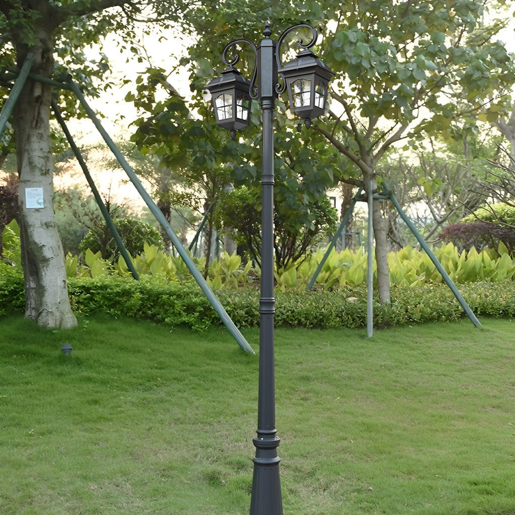 2 Lights Waterproof Black European Style Outdoor Pole Lights Public Lighting - Lamp Outdoor