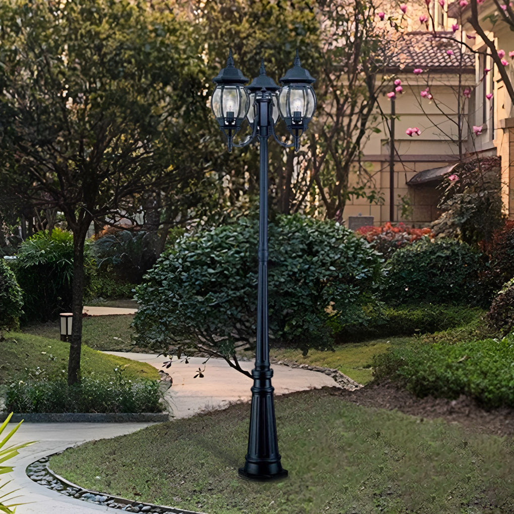 Waterproof 3 Lights Black European Style Garden Lamp Post Lights - Lamp Outdoor
