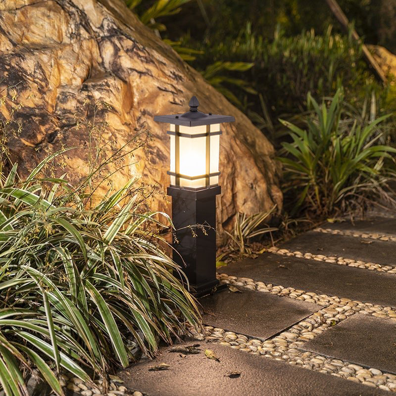 Elegant Vintage Pavilion Black Bollard Lights Retro Outdoor Pathway Lamp - Lamp Outdoor