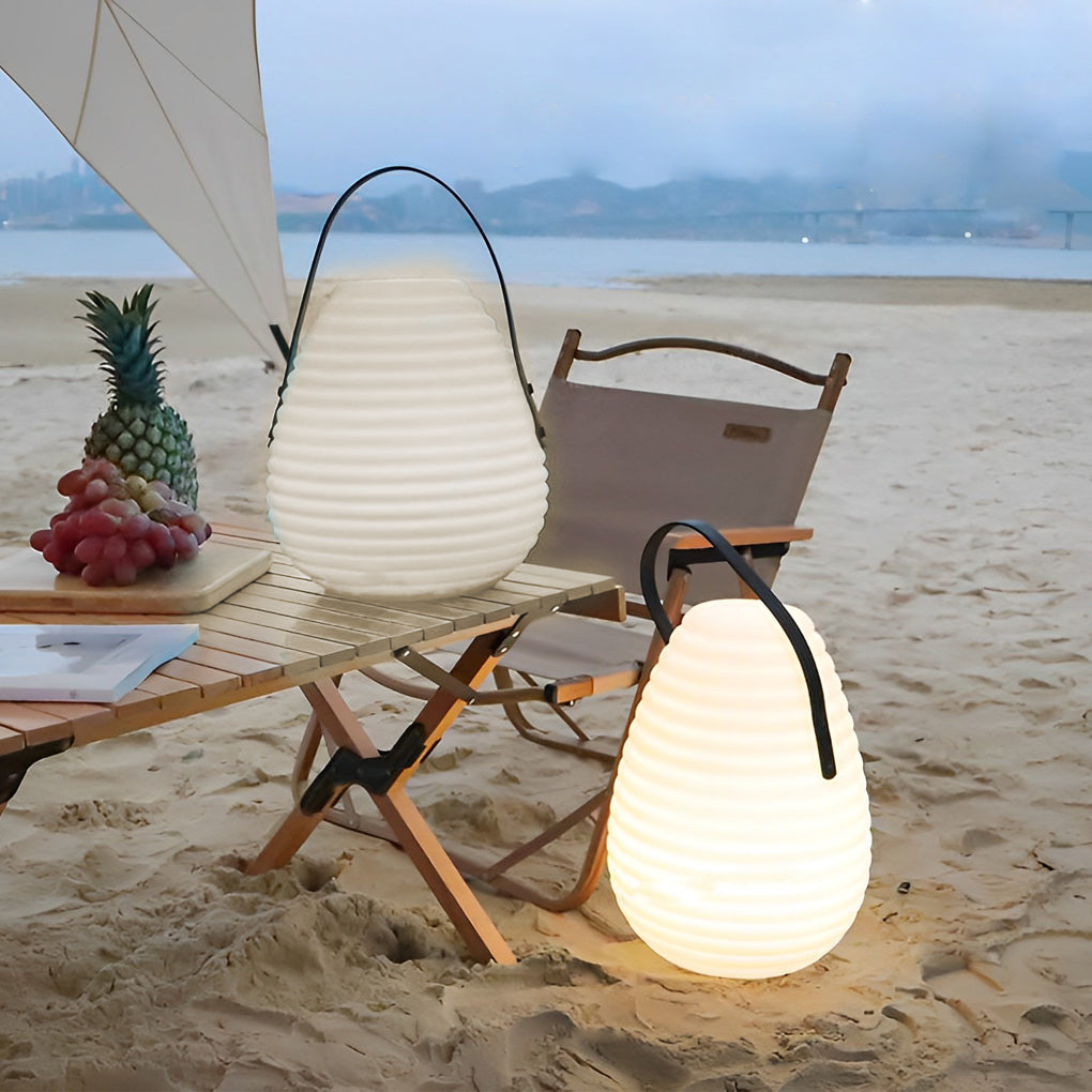 Waterproof Round LED Timing USB Rechargeable Portable Outdoor Lanterns - Lamp Outdoor