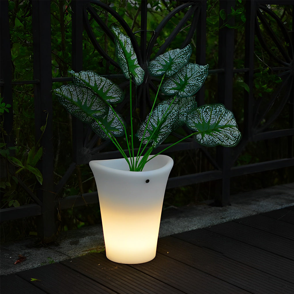 Waterproof Luminous Flowerpot Planter Intelligent Solar Outdoor Lights - Lamp Outdoor
