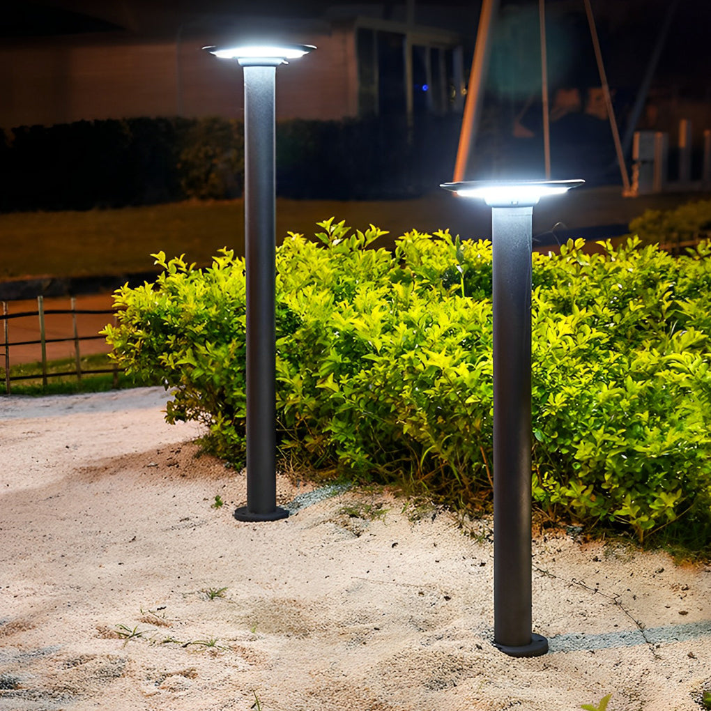 Round LED Solar Garden Light with Intelligent Light-Control & Waterproof Design - Lamp Outdoor