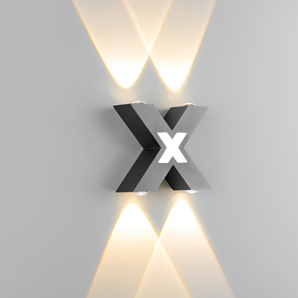 X Shape Creative Waterproof LED Black Modern Outdoor Wall Lamp Exterior Lights - Lamp Outdoor