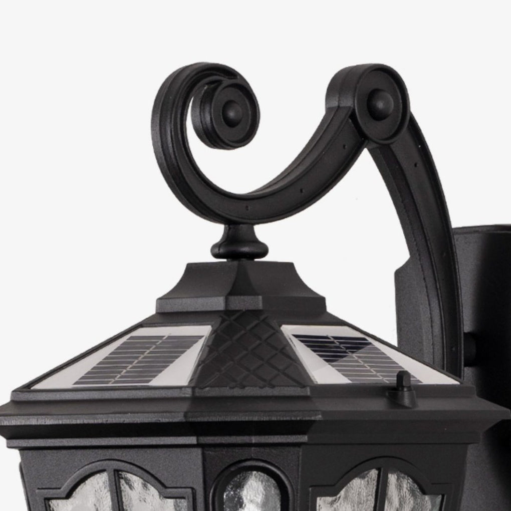 Retro Waterproof LED Aluminum Black Vintage Solar Outdoor Wall Light - Lamp Outdoor