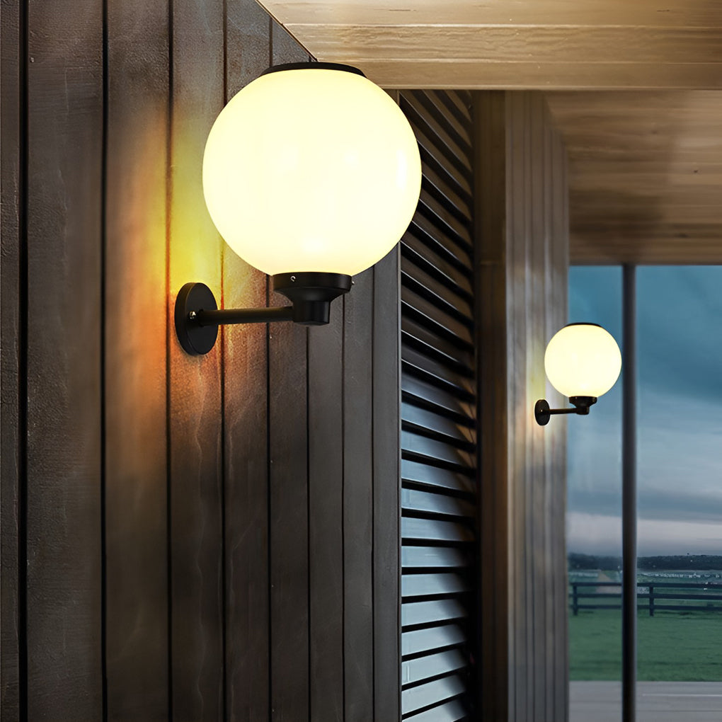 Round Three Step Dimming LED Modern Solar Wall Lights Outdoor Wall Lamp - Lamp Outdoor