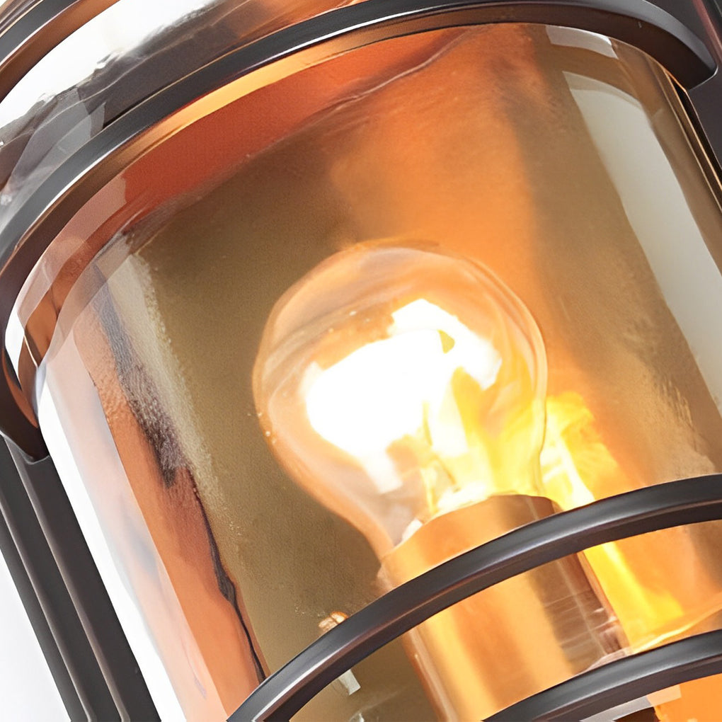 Vintage Aluminum Brown Glass Waterproof Modern Outdoor Wall Light - Lamp Outdoor